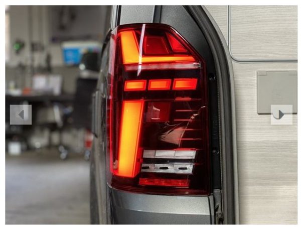 Original VW T6.1 LED Schlussleuchten abgedunkelt
